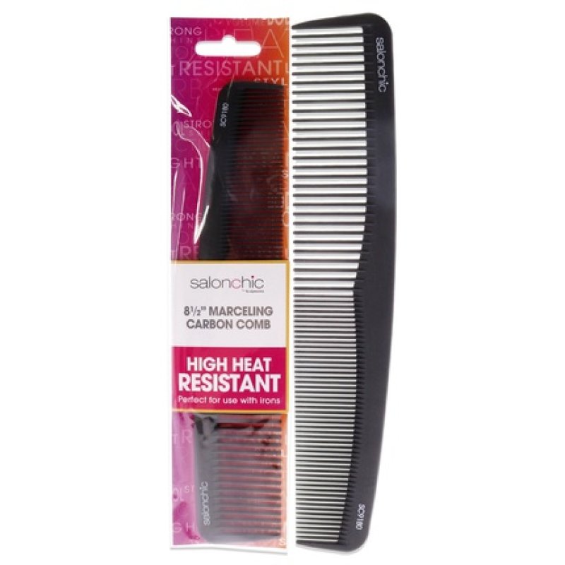Salonchic Marceling Carbon Comb High Heat Resistant 85 Inches 1 Piece Comb