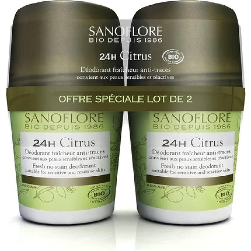 Sanoflore 24h Citrus Freshness Organic Deodorant Anti-Marks Roll-On 50ml