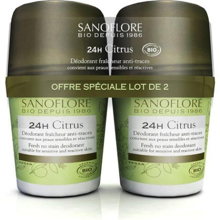 Sanoflore 24h Citrus Freshness Organic Deodorant Anti-Marks Roll-On 50ml