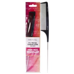 Salonchic Pin Tail Carbon Comb High Heat Resistant 925 Fine Teeth