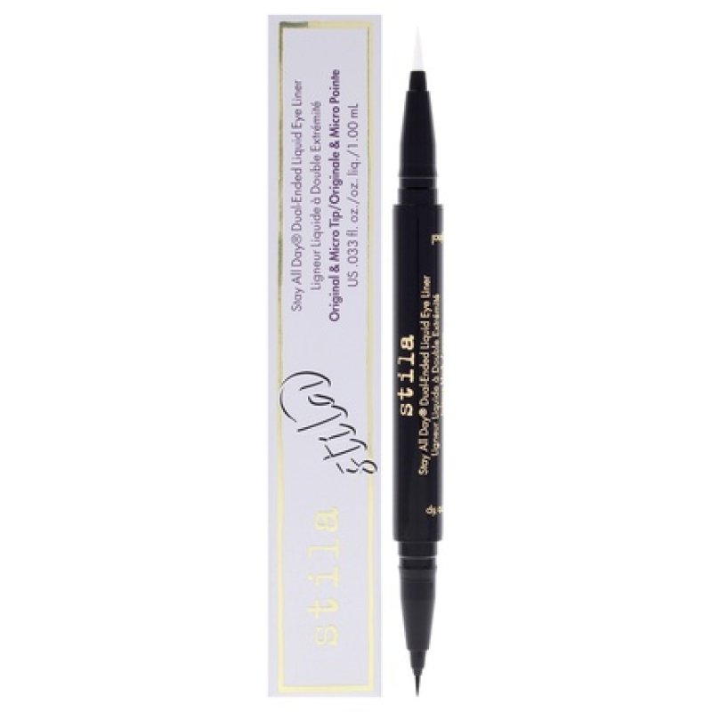 Stila Stay All Day Dualended Liquid Eye Liner Intense Blacksnow 0033 Oz