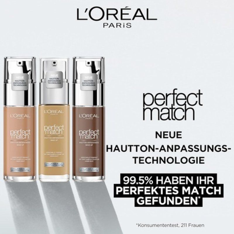 L'Oréal Paris Liquid Foundation with Hyaluronic Acid and Aloe Vera Perfect Match Makeup 30ml No. 10.N Cocoa