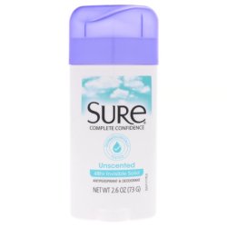 Sure Invisible Solid Antiperspirant And Deodorant Unscented 26 Oz Stick