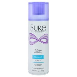 Sure Aerosol Antiperspirant And Deodorant Regular 6 Oz Deodorant Spray For Unisex