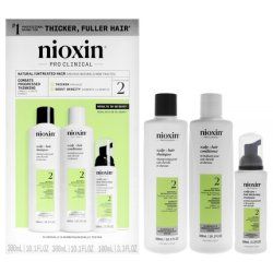 Nioxin System 2 Kit 3 Piece Set With 101 Oz Cleanser Shampoo 101 Oz Scalp Therapy Conditioner And 338 Oz Scalp And Hair
