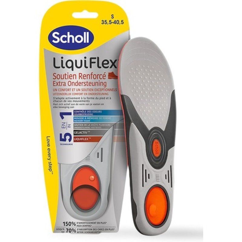 Scholl Liquiflex Reinforced Support Insoles for Women's Shoes Size 35.5-40.5