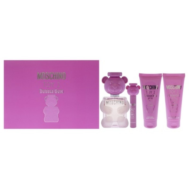 Moschino Toy 2 Bubble Gum By Moschino For Women 4 Piece Gift Set Including 34oz Eau De Toilette Spray 03oz Eau De