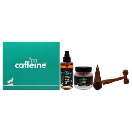 Mcaffeine Coffee Destress Gift Kit 4 Pieces Including 338oz Naked And Raw Coffee Body Polishing Oil 35oz Naked And Raw