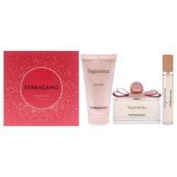 Salvatore Ferragamo Signorina 3 Piece Gift Set Including 34oz Eau De Parfum Spray 05oz Eau De Parfum Spray And 17oz