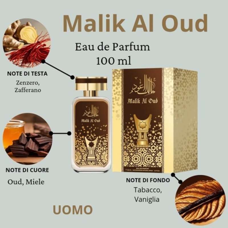 Geco Green Ecommerce Malik Al Oud Eau De Parfum 100ml - Men's Oud Fragrance