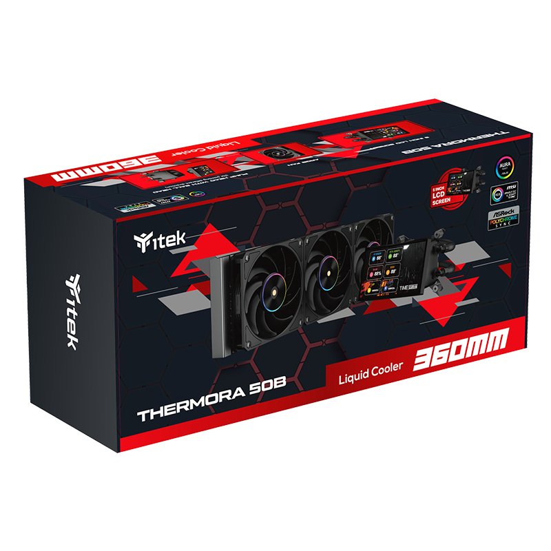 itek THERMORA 50B Processor All-in-one liquid cooler 12 cm Black