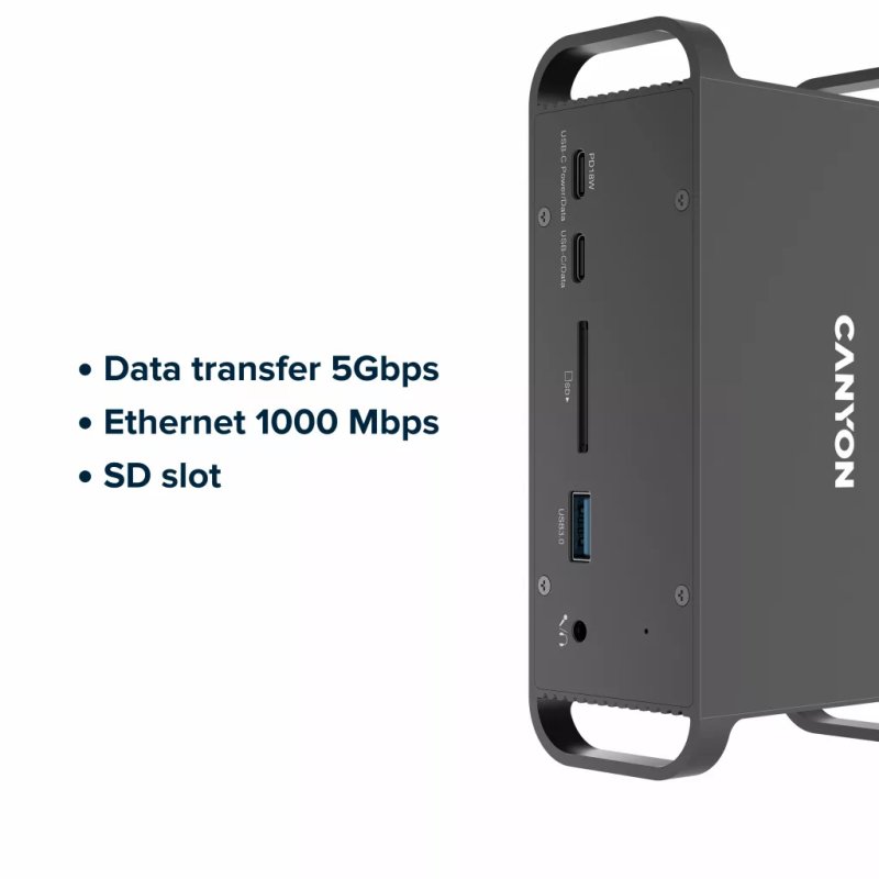 Canyon CNS-HDS95ST station d'accueil USB 3.2 Gen 2 (3.1 Gen 2) Type-C Noir