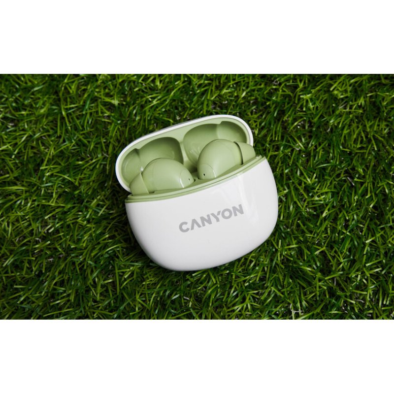 Canyon CNS-TWS5GR headphones/headset Wireless In-ear Calls/Music/Sport/Everyday USB Type-C Bluetooth Green, White