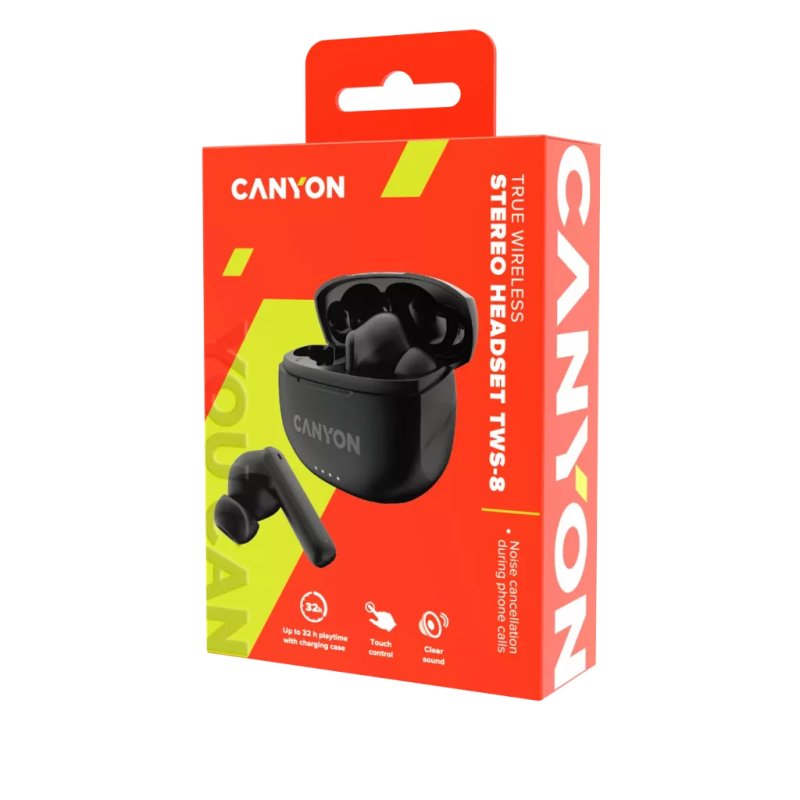 Canyon CNS-TWS8B headphones/headset True Wireless Stereo (TWS) In-ear Calls/Music/Sport/Everyday Bluetooth Black