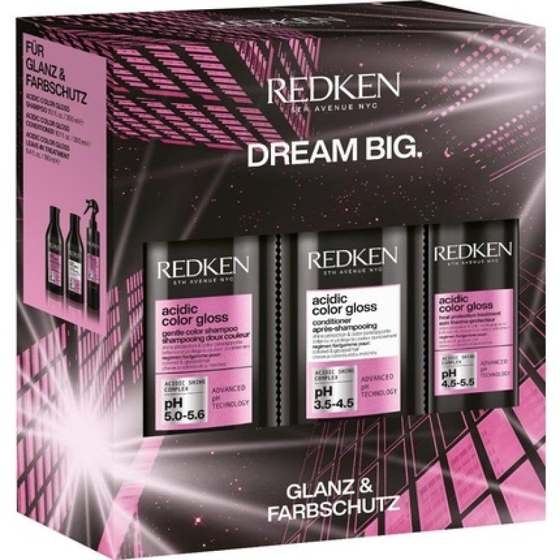 Redken Care Set with Shampoo 300ml, Conditioner 300ml, and Leave-In Spray 190ml for Cleaning and Color Protection for