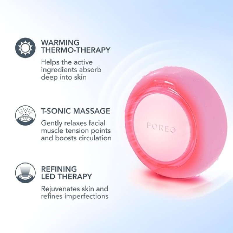 FOREO UFO 3 Mini 4-in-1 Full Facial LED Mask Treatment Deep Moisturizer Anti-Aging Face Mask Beauty Face Massager Pearl