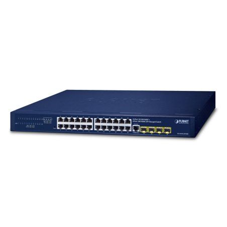 PLANET IPv4/IPv6 24-Port Managed L2/L4 Gigabit Ethernet (10/100/1000) 1U Blue