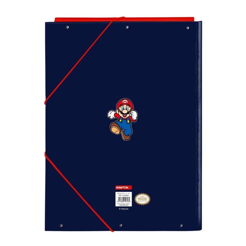 SUPER MARIO - Classeur à Rabats Premium avec Elastiques A4