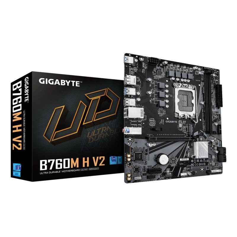 GIGABYTE B760M H V2 Carte Mère - Prend en charge les processeurs Intel Core 14e génération, VRM numérique 5 1 1