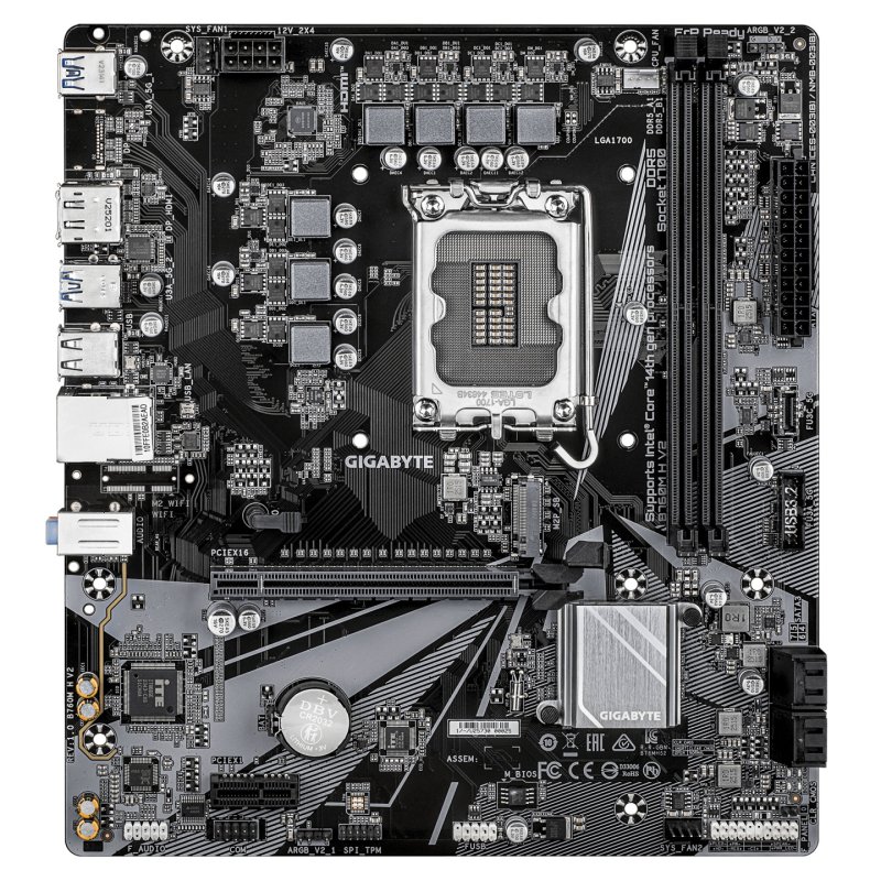 GIGABYTE B760M H V2 Motherboard - Supports Intel Core 14th Gen CPUs, 5 1 1 Phases Digital VRM, up to 8000MHz DDR5