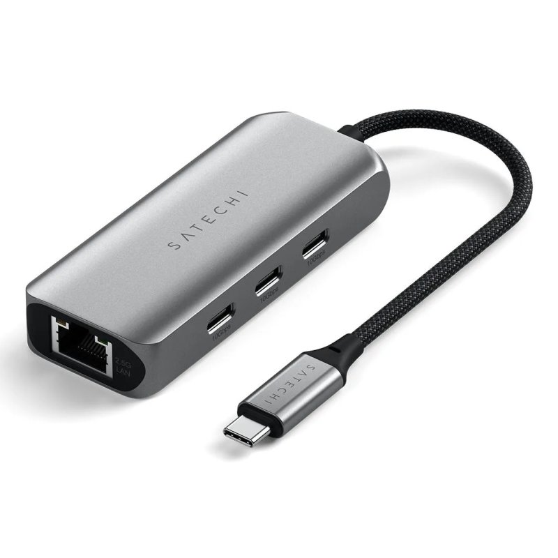 Satechi USB-C 4-Port Hub with 2.5 Gigabit Ethernet space grey