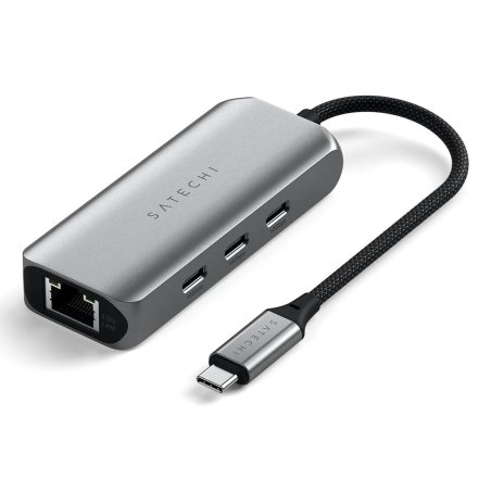 Satechi USB-C 4-Port Hub with 2.5 Gigabit Ethernet space grey