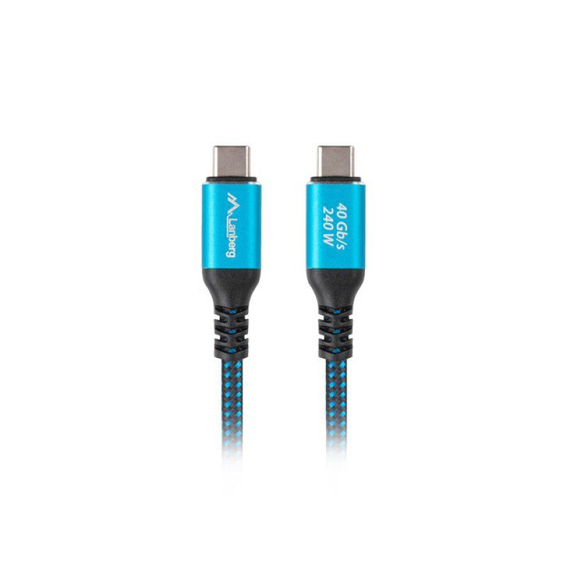 Lanberg CA-CMCM-44CU-0005-BK USB cable USB4 Gen 2x2 0.5 m USB C Black Blue