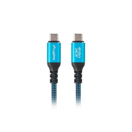 Lanberg CA-CMCM-44CU-0005-BK câble USB USB4 Gen 2x2 0,5 m USB C Noir, Bleu