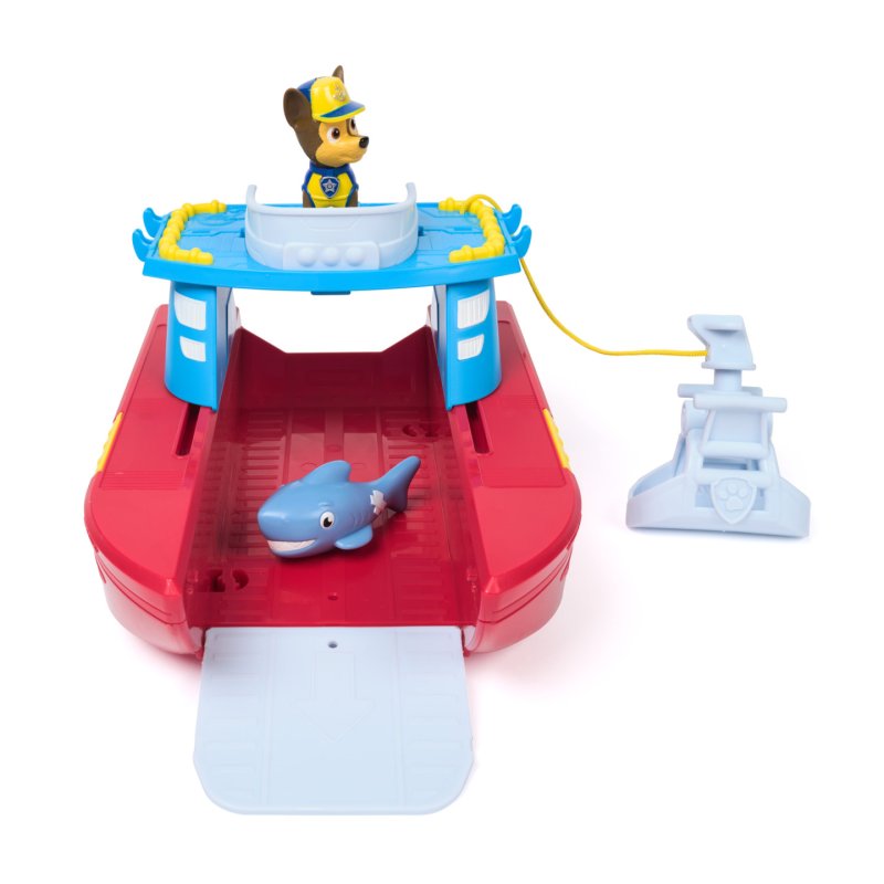 PAW Patrol , Véhicule Sea Patroller avec figurines Chase et requin, 2 modes de patrouille, jouets pour garçons et