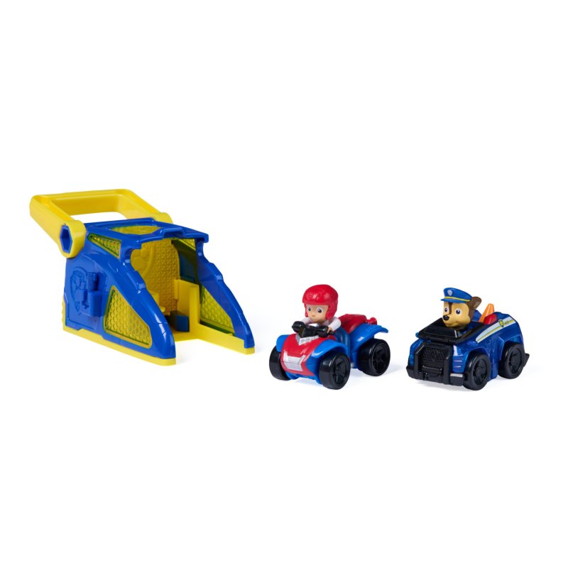 PAW Patrol , Lanceur Brigade canine Chase avec véhicule Ryder, Coffret de 2 véhicules, jouets pour garçons et filles