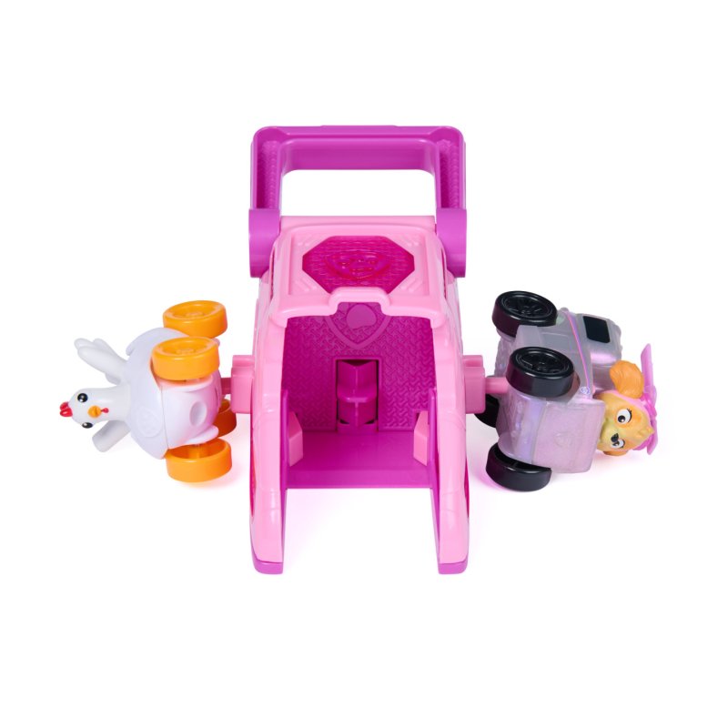 PAW Patrol , Lanceur Brigade canine Stella avec véhicule Galinetta, Coffret de 2 véhicules, jouets pour garçons et
