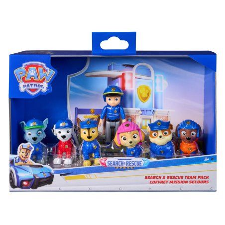 PAW Patrol - Pat Patrouille - Coffret Cadeau 7 Figurines Search & Rescue Mission Détective - Figurine À Collectionner