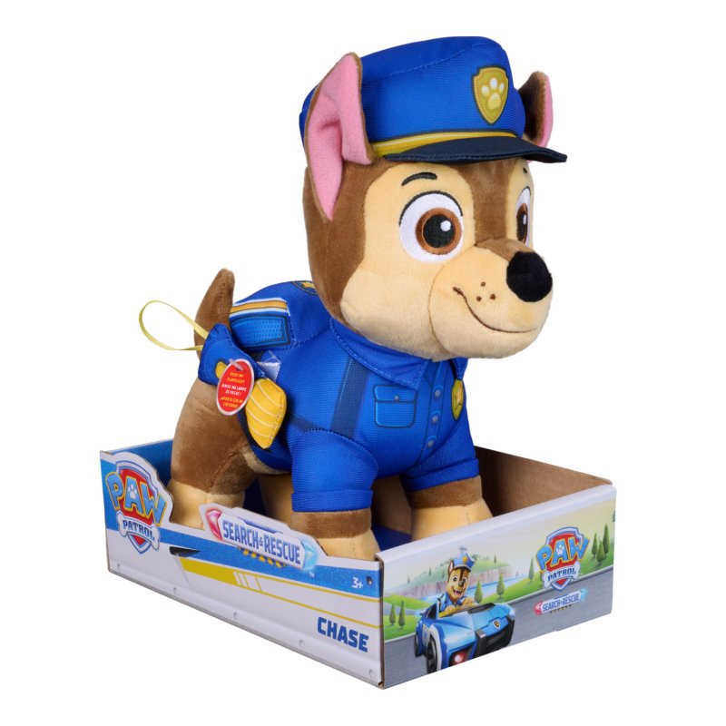 PAW Patrol : Search and Rescue Chase, Plush Toy with Flashlight Accessory, Preschool Toys, Kids Toys for Boys & Girls,