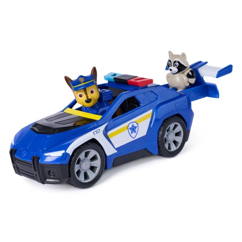 PAW Patrol - Pat Patrouille - Véhicule Figurine Chase Search & Rescue Mission Détective - Voiture Figurine À