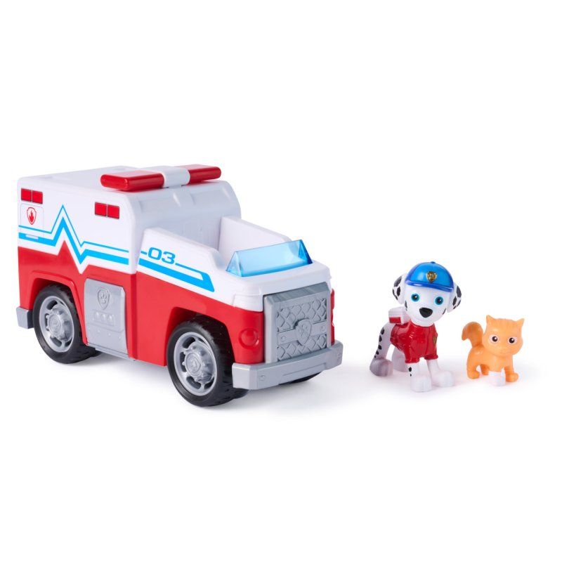 PAW Patrol - Pat Patrouille - Véhicule Figurine Marcus Search & Rescue Mission Détective - Voiture Figurine À