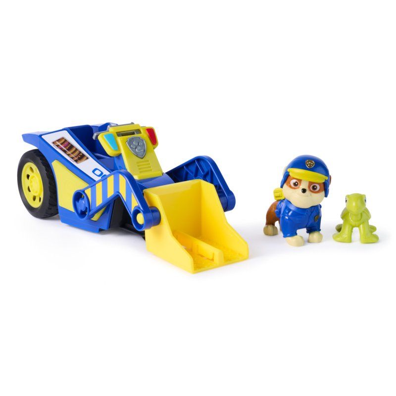 PAW Patrol : Search & Rescue, Rubble Rescue Bulldozer Vehicle with 2 Figures, Police Car Toy with Pull-Back Action,