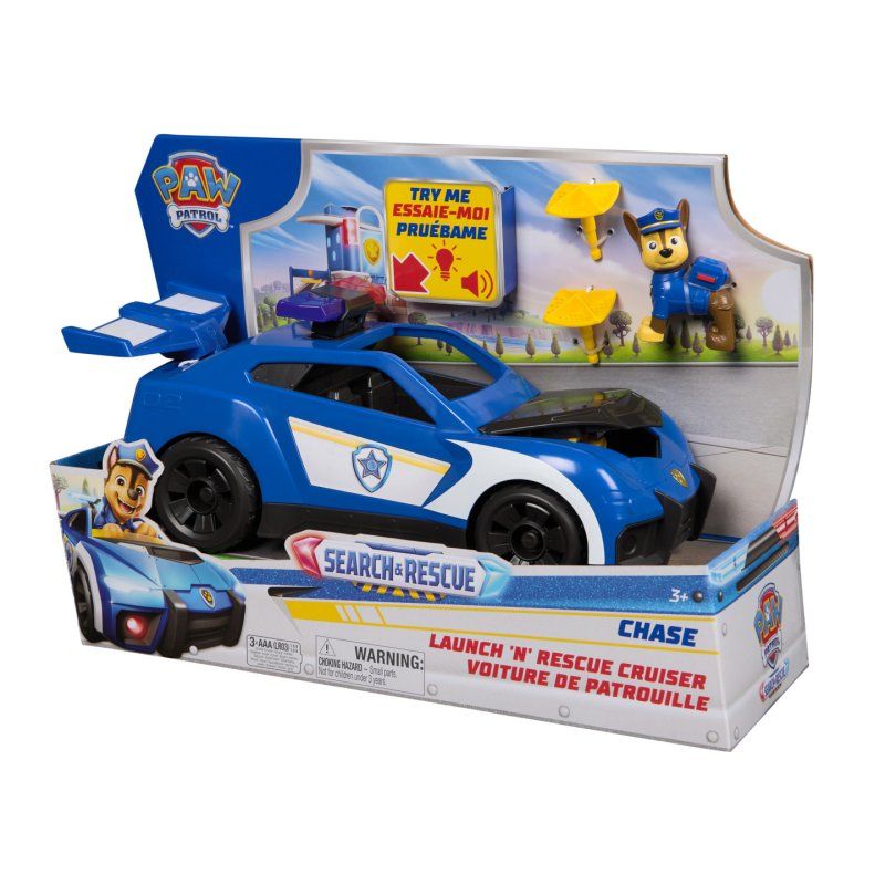 PAW Patrol - Pat Patrouille - Véhicule Interactif Chase Search & Rescue Mission Détective - Voiture Figurine À