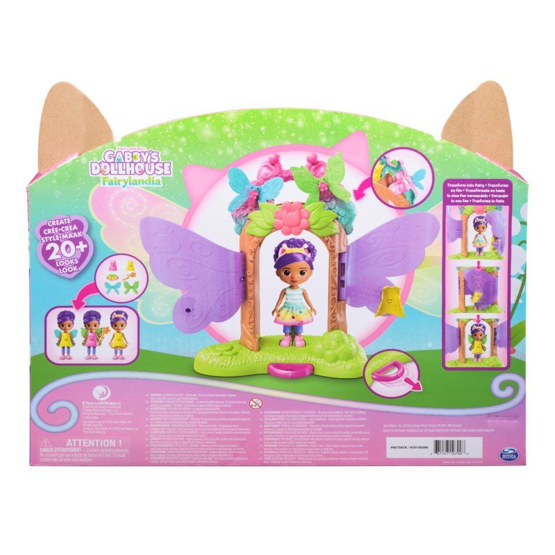 Gabby's Dollhouse Fairylandia, Fairy Magic Reveal Playset with Transforming Feature and Dollhouse Accessories, Kids