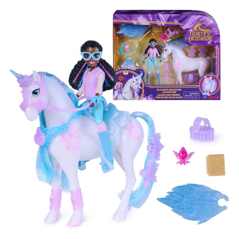 Unicorn Academy, Glacier’s Gemstone Adventure with Layla Doll & 13 Accessories, Dolls & Unicorn Toys for Girls Ages 4