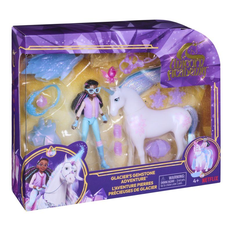 Unicorn Academy, Glacier’s Gemstone Adventure with Layla Doll & 13 Accessories, Dolls & Unicorn Toys for Girls Ages 4