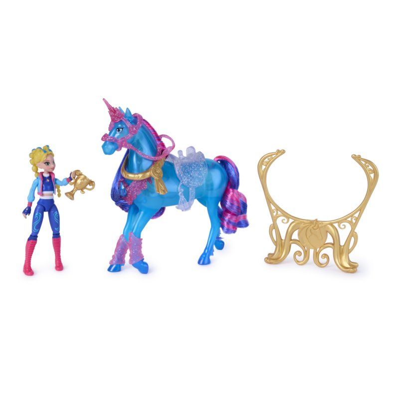 Unicorn Academy, Train & Glow River Unicorn with Isabel, 3 Training Accessories & Light up Effect, Dolls & Unicorn Toys