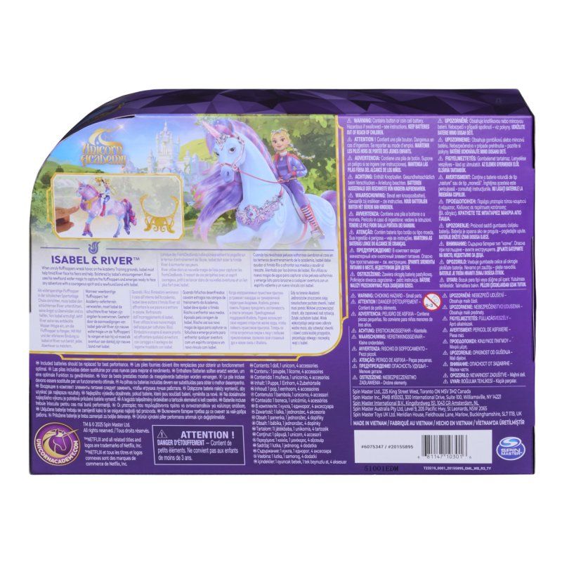 Unicorn Academy - L'Ecole des Licornes - Playset Interactif River Et Isabel - Licorne Lumineuse Et Poupée À