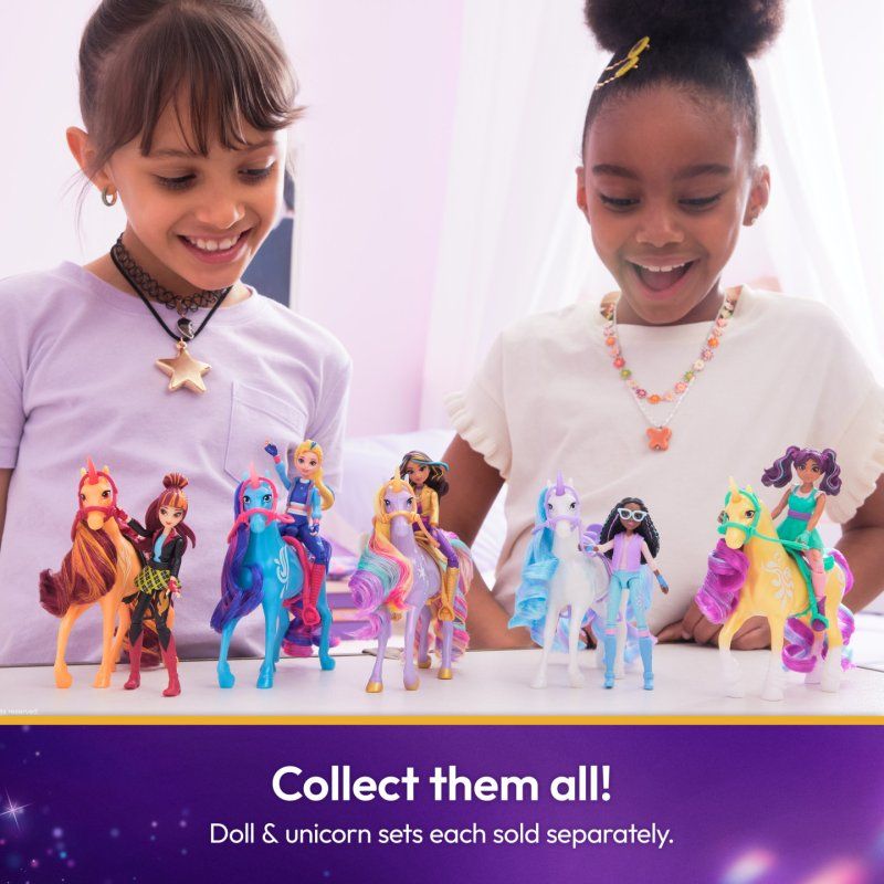 Unicorn Academy , Magic Unleashed Adventure Pack with Sophia, Ava, Ravenzella, Wildstar, Leaf & more, Dolls & Unicorn