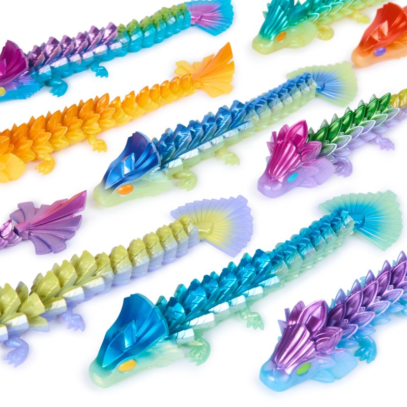 CrystaLynx Dragons, 9-inch Collectible Articulated Dragon Toy Figure for Kids & Adults, Blind Box, Fidget Toys for Home