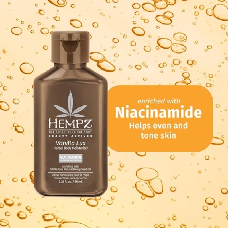 Hempz Body Lotion Vanilla Lux Mini Daily Moisturizing Cream with Shea Butter and Aloe