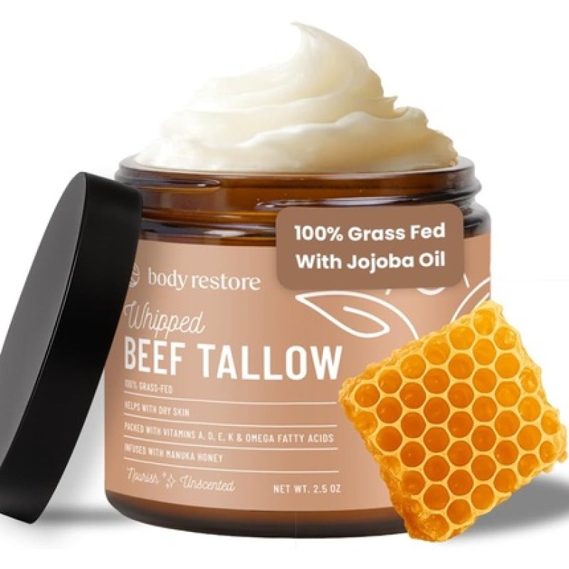 Body Restore Grass Fed Whipped Beef Tallow Balm with Manuka Honey for Face