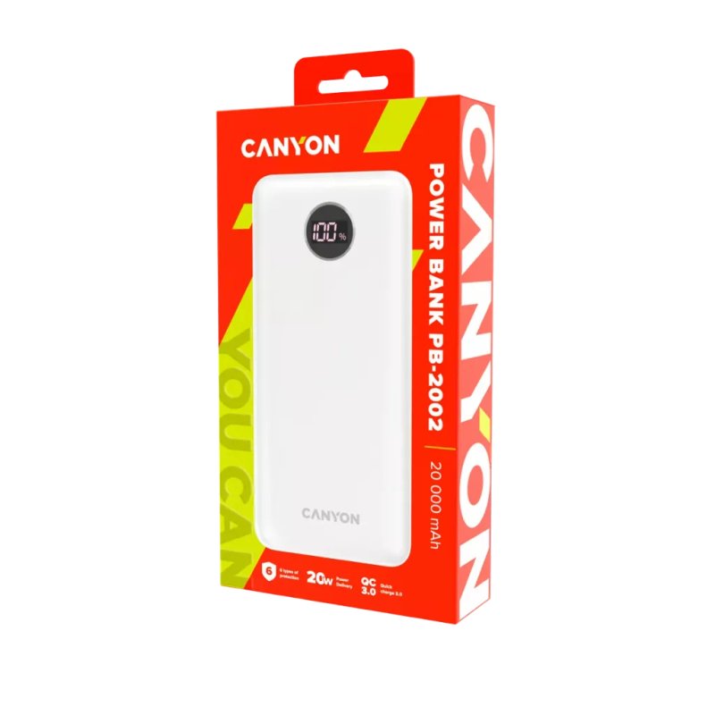 Canyon PB-2002 Powerbank 20.000 mAh PD20W white