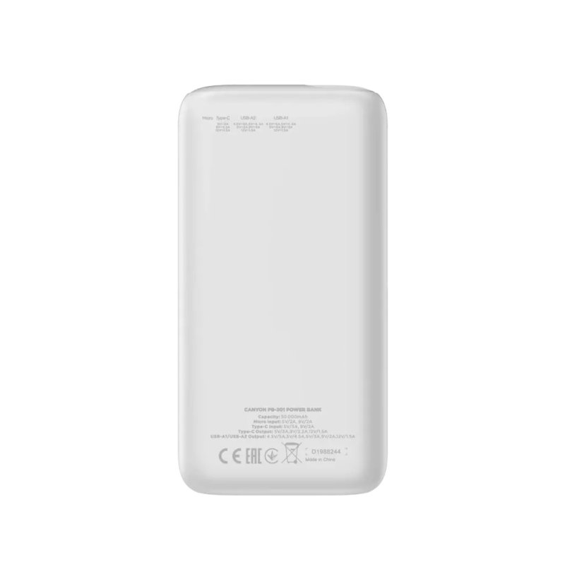 Canyon CNE-CPB301W power bank 30000 mAh White