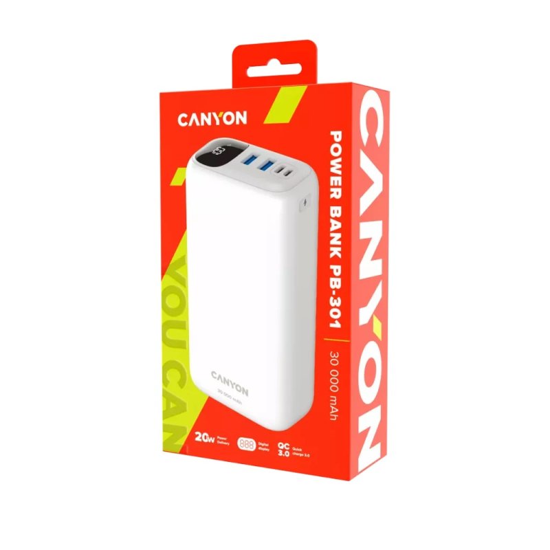 Canyon CNE-CPB301W power bank 30000 mAh White