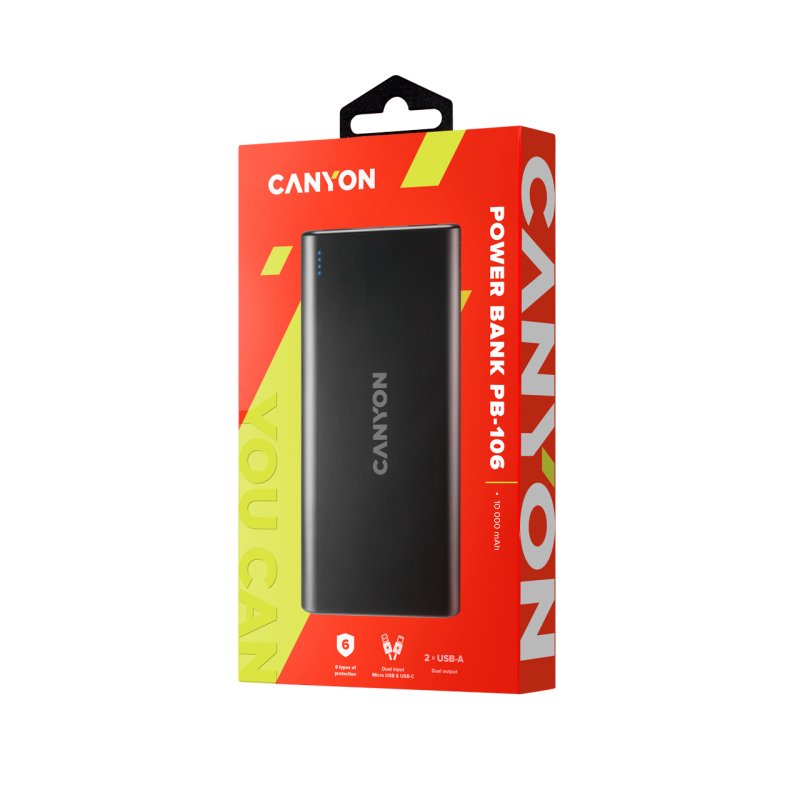 Canyon PB-106 Lithium Polymère (LiPo) 10000 mAh Noir